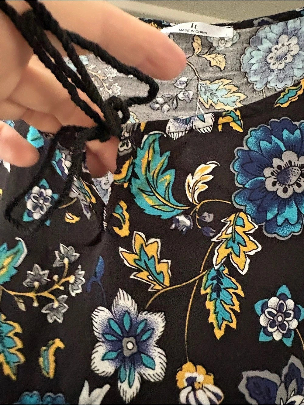 Floral Midi Dress in Black & Blue - Picture 6 of 12